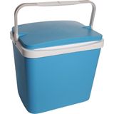 Koelbox donkerblauw 24 liter 40 x 30 x 36 cm - Koelboxen voor onderweg voor op de camping of het strand