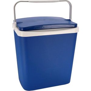 Koelbox donkerblauw 29 liter 40 x 29 x 44 cm - Koelboxen voor onderweg voor op de camping of het strand