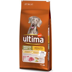 10 kg + 2 kg gratis! Ultima Dog droogvoer - Medium / Maxi Adult Rund (12kg)