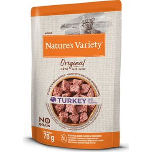 38 + 10 gratis! 48 x 70 g / 85 g Nature's Variety - 48 x 70 g Original Paté No Grain: Truthahn