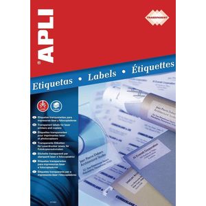 Apli Transparante etiketten ft 48,5 x 25,4 mm (b x h), 880 stuks, 44 per blad, doos van 20 blad