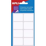 Apli - Afneembare Etiketten - Wit - 25 x 40 mm - 56 Stuks - Etui van 7 Blad