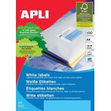 Apli Witte etiketten ft 63,5 x 46,6 mm (b x h), 1.800 stuks, 18 per blad (2415)