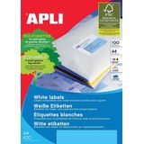 APLI 2420 - Bedrukbare Witte Etiketten - 99,1 x 67,7 mm - 100 Vellen A4 - Permanente Lijm