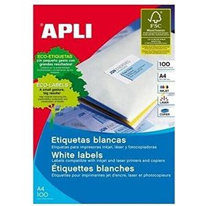 APLI 707638 - Pack 100 weiβe Etiketten für Drucker 99.1X139