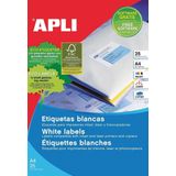 Stickers/etiketten Apli 10199 Wit 35,6 x 16,9 mm A4 25 Lakens