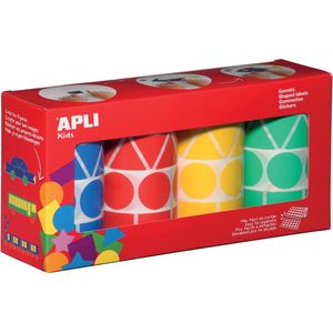 Stickers Apli Gomets Rood Blauw Groen Geel Rol