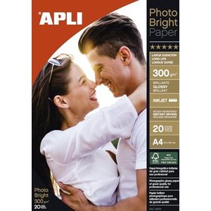 APLI 10970 Photobright fotopapier, lange termijn A4, 300 g, 20 vellen