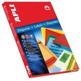 Apli - Gekleurde Etiketten - Rood - 70 x 37 mm - 2400 Stuks - Doos van 100 Vel