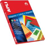 Apli - Gekleurde Etiketten - Rood - 70 x 37 mm - 2400 Stuks - Doos van 100 Vel