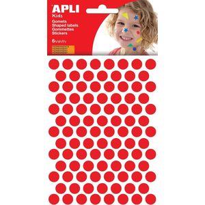 Apli Kids stickers, cirkel diameter 10,5 mm, blister met 528 stuks, rood