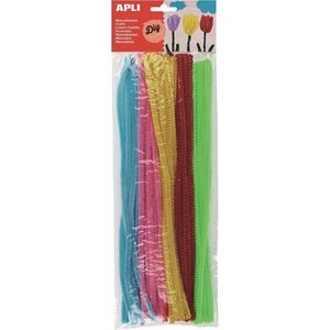 Apli chenilledraad, blister met 50 stuks in geassorteerde fluo kleuren