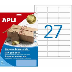 Printer Labels Apli 63,5 x 29,6 mm Golden 20 Sheets