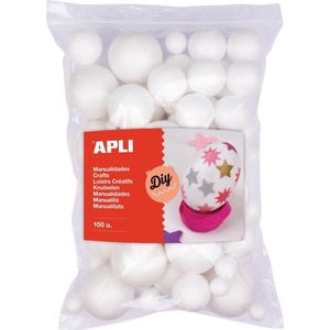 Apli - Piepschuimballen - Wit - 100 Stuks - Verschillende Maten