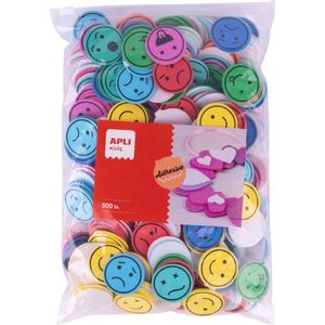 APLI Kids 500 stuks EVA rubberen stickers met uitdrukken voor de beloning van gedragswijzen Maxi Formaat 18752