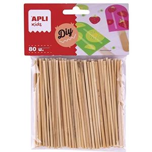 APLI Kids 18970 80 stuks natuurlijke houten stokjes mini