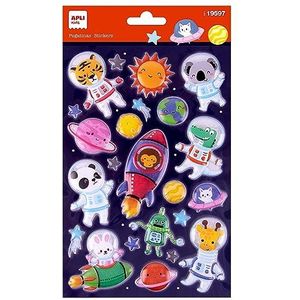 APLI Kids 19597 Maxi-dierstickers, 1 vel met 23 permanente stickers, ideaal voor scrapbooking, decoratie of doe-het-zelf