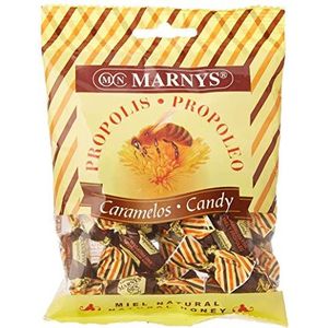 Marnys Propolis-snoepjes met honing, verzacht de keel en jeuk, snoep met aangename honing en propolis, zoete smaak van natuurlijke honing - 60 g