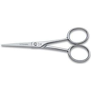 3 Claveles Bigote schaar, recht, koolstofstaal, vernikkeld, voor het snijden van korte haren, 4,5 inch, 4 g, 11,5 cm (1 stuk)