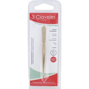 3 Claveles Gouden Krabtip Pincet 9 cm