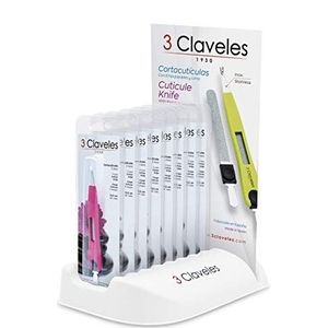 3 Claveles Presentatiestandaard voor keukenmessen, roestvrij staal, 12,5 cm, 24 U. 3 C, 200 g