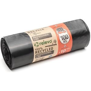 Relevo 100% gerecyclede vuilnis, extra sterk, 150 L, 10 zakken