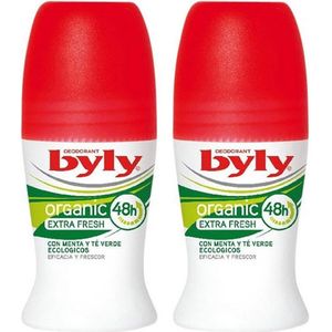 Deodorant Roller Organic Extra Fresh Activo Byly (2 uds)