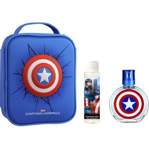 Parfumset voor Kinderen Cartoon Capitan America Neceser Lote Captain America 3 Onderdelen 2 Onderdelen