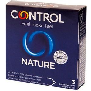 Control Nature condooms – doos met 3 condooms voor natuurlijk plezier, geslacht, geniet van condooms met perfecte pasvorm voor een veilige relatie.
