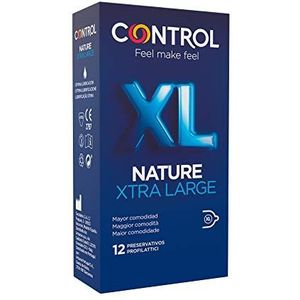 Control Nature XL condooms, doos met 12 condooms, groter formaat, hoger comfort, glijvermogen, veilige seks. Geniet van condooms met perfecte pasvorm voor een veilige relatie.