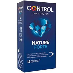 Control Condooms Nature Forte: Box met 12 condooms, grotere dikte, glijmiddel, natuurlijk plezier, veilige seks. Geniet van condooms met perfecte pasvorm voor een veilige verhouding.