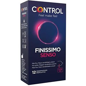 Control Finissimo Senso-condooms. Box met 12 dunnere condooms, hogere gevoeligheid, glijmiddel, veilige seks. Geniet van condooms met perfecte pasvorm.