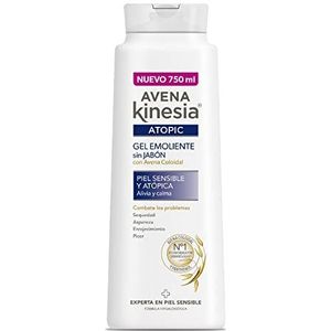 Kinesia Haver-douchegel zonder alcohol, voor de gevoelige en atopische huid, 100% natuurlijke hypoallergene formule met havermout, fles van 750 ml