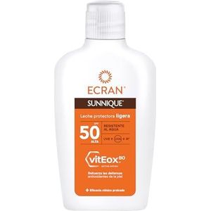 Ecran Sunnique Zonnebeschermingsmelk SPF 50, UVB + UVA en IR-A, versterkt de afweer, beschermt de huid, 24 uur hydratatie, formule met VitEox 80, voor het hele gezin, 200 ml