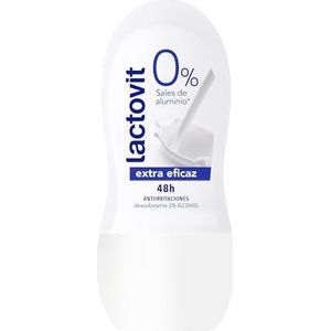 Lactovit Extra effectieve deodorant, 0% in roll-on, zonder aluminiumzouten, 0% alcohol, anti-huidirritatie en 48 uur, extraeffectief, 0% roll-on deodorant
