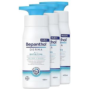 Bepanthol Derma Nutritive Body Lotion, onmiddellijke en langdurige hydratatie voor droge en gevoelige huid, dagelijks gebruik, 3 x 400 ml (1,2 liter)