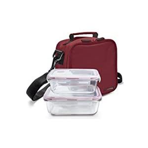 IRIS Lunchbag Classic, 2 luchtdichte zakken, glas 0, rood