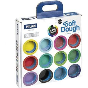 Koffer met 16 potten, 30 g, zachte pasta, Milan®, verschillende kleuren (incl. Neon en Glitter)