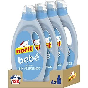 NORIT Vloeibaar wasmiddel voor babykleding, gevoelige en ademende huid, 4 stuks Ã  1125 ml, 4500 ml