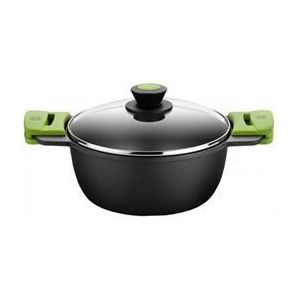 Bra Prior - Hoge Pan - 28 Cm - Glazen Deksel - Gemaakt van Gegoten Aluminium
