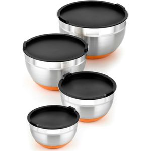BRA Roestvrijstalen kommenset, 4 stuks, 12-16-20-24 cm