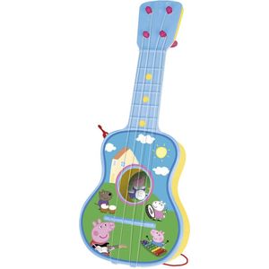 Lexibook, Peppa Pig, Mijn eerste akoestische gitaar, 6 nylon snaren, 53 cm, inclusief leergids, blauw/geel, K200PP : Peppa Pig