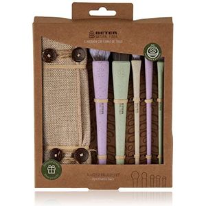 Beter - Fiber natuurlijke make-up set - 5 kwasten en kwasten voor kunsthaar, ideaal als cadeau, 1,0 kg