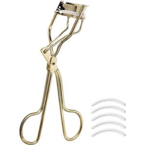 Beter - Gouden wimpertang met siliconen pads, professionele wimpertang, inclusief 5 reservebanden, zeer sterk staal, oogmake-up