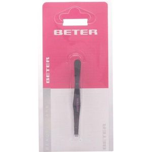Beter - TWEEZERS with straight tip black steel 1 pz