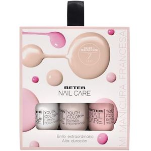 Beter Set van 3 nagellak voor Franse manicure, nagelverzorging, nagellak, geleffect, lange houdbaarheid en glans, set voor Franse manicure, heldere kleuren, sneldrogend, veganistisch, ideaal als