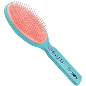 Ontwarrende haarborstel zonder trekken, breekt het haar niet, gemaakt in Spanje, lichtblauw en roze