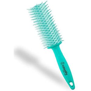 Casalfe Pro Curly Anti-trekborstel voor krullend/rebel haar, haarborstel met flexibele plectrums en getextureerde nano, voorkomt haarbreuk, kleur Tiffanys