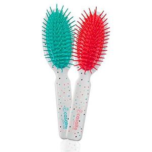 Casalfe Mini-pneumatische borstel met 360°-tanden, zonder randen, geen haren, ideaal voor in de handtas, ook voor kinderen.