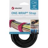 Velcro One-Wrap klittenband kabelbinders 200 x 12mm / zwart (25 stuks) / UL94